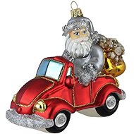 Vánoční Santa v červeném autě - Vánoční ozdoby