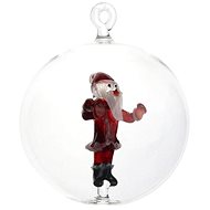 Skleněná baňka čirá Santa - Vánoční ozdoby
