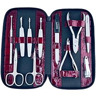 Globos Women's leather manicure 1175-89 burgundy with scissors Solingen - Manicure Set