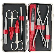 Globos Women's manicure set with scissors Solingen 713-89 red croco - Manicure Set