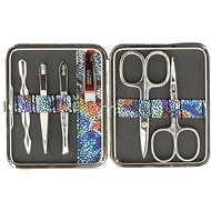Globos Kožená sada na manikúru 532-87 multicolor květy - Manicure Set