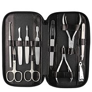 Globos Large leather manicure and pedicure set with scissors Solingen 1175-89 black - Manicure Set