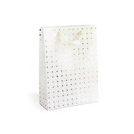 PAPER GALLERY L, white, gold pattern - pack of 5 - Gift Bag