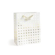 PAPER GALLERY M, white, gold pattern - pack of 5 - Gift Bag