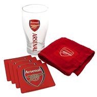 FOREVER COLLECTIBLES Arsenal FC: Wordmark - glass with coasters and towel - Glass
