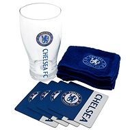 FOREVER COLLECTIBLES Chelsea FC: Wordmark - glass with coasters and towel - Glass