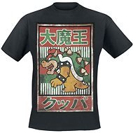 Tričko: Nintendo černé s motivem Bowser Kanji - S - T-Shirt