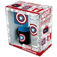 Captain America set - mug, tray, glass - Gift Set