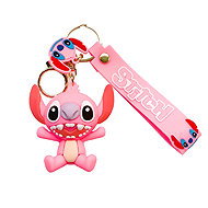 Bagito Lilo and Stitch Angel pink with loop and carabiner - Baby keychain - Keychain