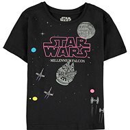Star Wars - Millennium Falcon + Death Star - gyerek póló, 146-152 cm - Póló