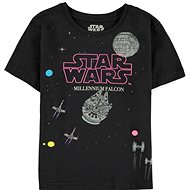 Star Wars - Millennium Falcon + Death Star - dětské tričko 122-128 cm - T-Shirt