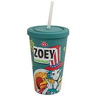 KPop Demon Hunters - Zoey Hamburger - cestovní hrnek s brčkem - Thermal Mug