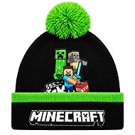 Minecraft Creeper: Zimní čepice černá s bambulí - Winter Hat
