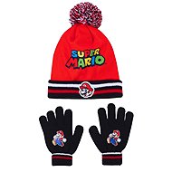 Super Mario 22 - 54884 - winter hat and gloves set, red and black, size 52 - Winter Hat