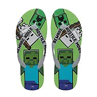 Kids' Minecraft Flip-Flops, Green, 35-36 - Slippers
