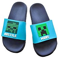 Children's Slippers Minecraft Creeper Blue - Slippers