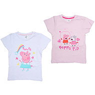 Peppa Pig - Baby T-shirt light pink/white size 110 - 116, 2 pcs - T-Shirt