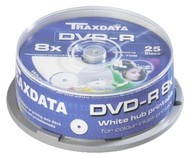 DVD-R médium TRAXDATA 4.7GB, 8x speed, balení 25ks cakebox - -