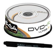 DVD-R médium OMEGA FreeStyle 4.7GB, 8x speed, balení 25ks cakebox + speciální oboustranný popisovač  - -