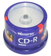 CD-R médium MEMOREX 80min, 700MB, 52x speed, balení 50ks cakebox - -