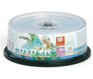DVD+R médium TDK 4.7GB, 8x speed, spindle 25ks balení - -