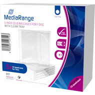 MEDIARANGE 1 CD 10.4 mm clear - 5pcs/pack - CD/DVD Case