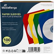 MEDIARANGE paper envelope with flap and window (25 x 4 colours), 100 pcs - CD/DVD Case