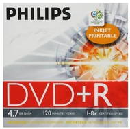DVD+R médium PHILIPS Printable 4.7GB, 8x speed, balení v krabičce - -