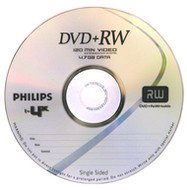 DVD+RW médium PHILIPS 4.7GB, 4x speed, balení 10 kusů cakebox - -