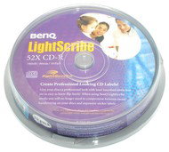 Pozlacené CD-R médium BenQ LightScribe DataGuard Gold 52x cakebox 10ks - -