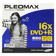 DVD+R médium Samsung Pleomax 4.7GB, 16x speed, balení v SLIM krabičce - -