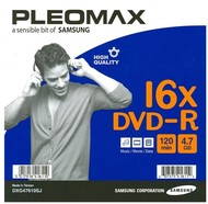 DVD-R médium Samsung Pleomax 4.7GB, 16x speed, balení v SLIM krabičce - -