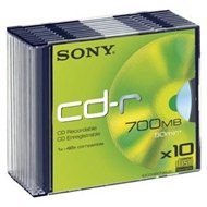 Sony CD-R 10ks v SLIM škatuli - Médium