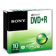 Sony DVD+R 10db SLIM lemez, tokkal - Média