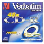 CD-R médium Verbatim DataLife Crystal Green 80m/700MB 40x - 
