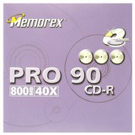 CD-R médium MEMOREX 90min 40x, v krabičce, 790MB - -