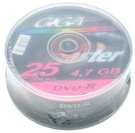 DVD-R médium GIGAMASTER 4.7GB, 4x speed, balení 25ks cakebox - -