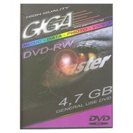 DVD-RW médium GIGAMASTER 4.7GB, 2x speed, balení v DVD krabičce - -