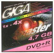 DVD+R médium GIGAMASTER 4.7GB, 4x speed, balení v krabičce - -