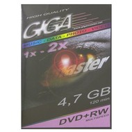 DVD+RW médium GIGAMASTER 4.7GB, 2x speed, balení v DVD krabičce - 