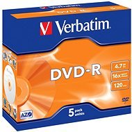 Verbatim DVD-R 4,7GB 16x Packung mit 5 Stück im Jewel Case - Medien