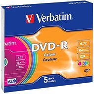 Verbatim DVD-R 16x, COLOURS 5pcs in SLIM box - Media