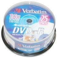 Verbatim DVD-R 16x Glossy Printable speed 25ks cakebox - Médium