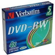 Verbatim DVD-RW 4x, Farbe SLIM 5 Stück in einer Box - Medien