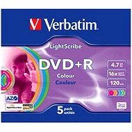 Verbatim DVD+R 16x, LightScribe COLOURS 5ks v SLIM krabičce - Médium