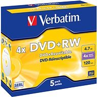 Verbatim DVD+RW 4×, 5 ks v krabičke - Médium