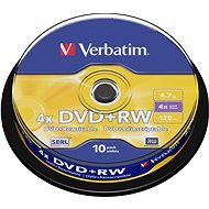 Verbatim DVD+RW 4x, 10 ks cakebox - Médium