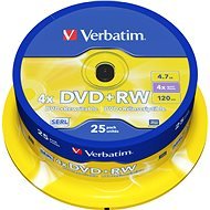 Verbatim DVD + RW 4x, 25pcs cakebox - Media