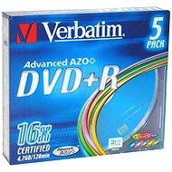 Verbatim DVD+R 16x, COLOURS 5 db - SLIM tokokban - Média