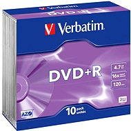 Verbatim DVD+R 16x, 10ks v SLIM krabičce - Médium
